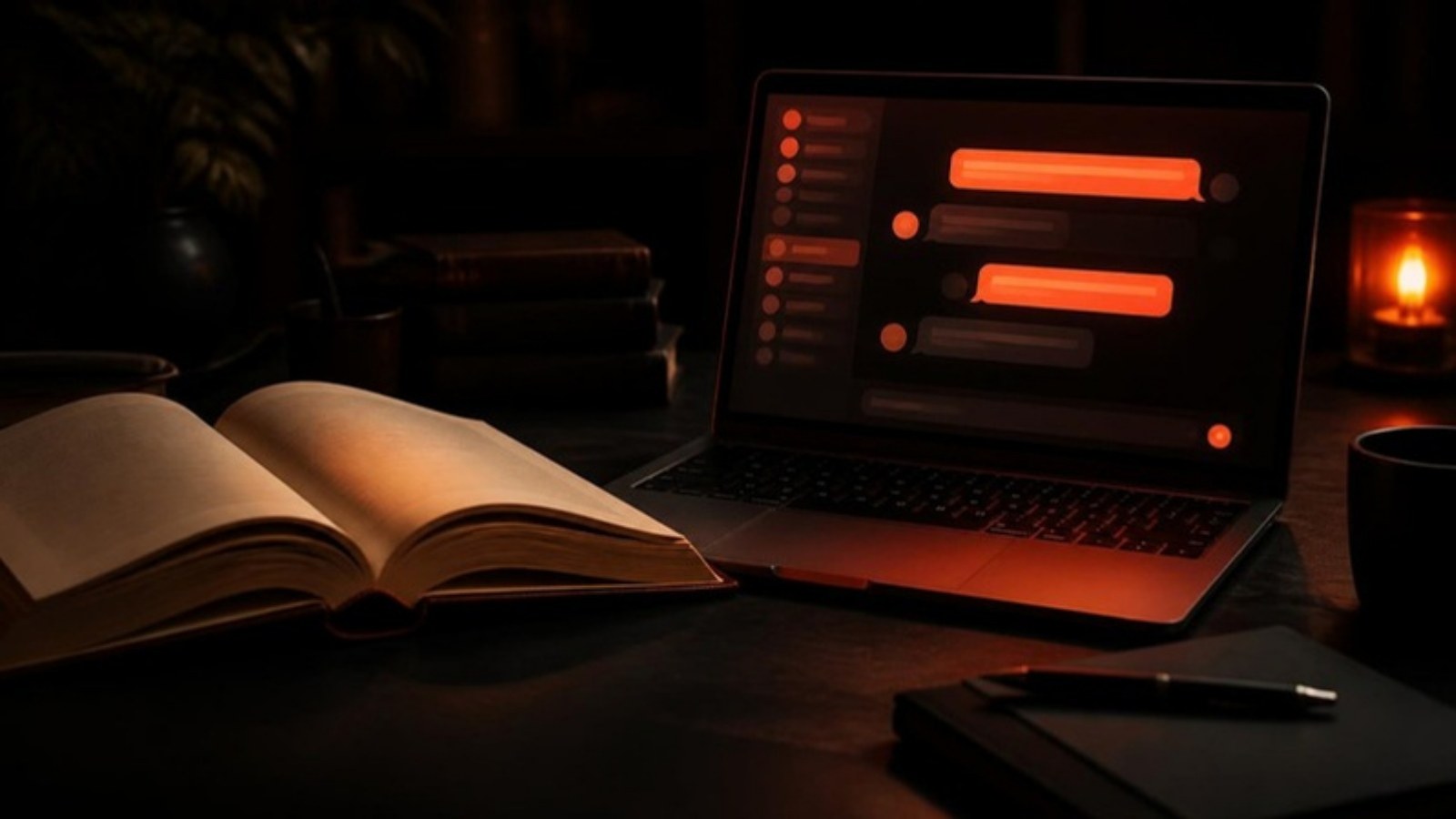 Livro e notebook representando um assistente de IA personalizado criado a partir do método do especialista