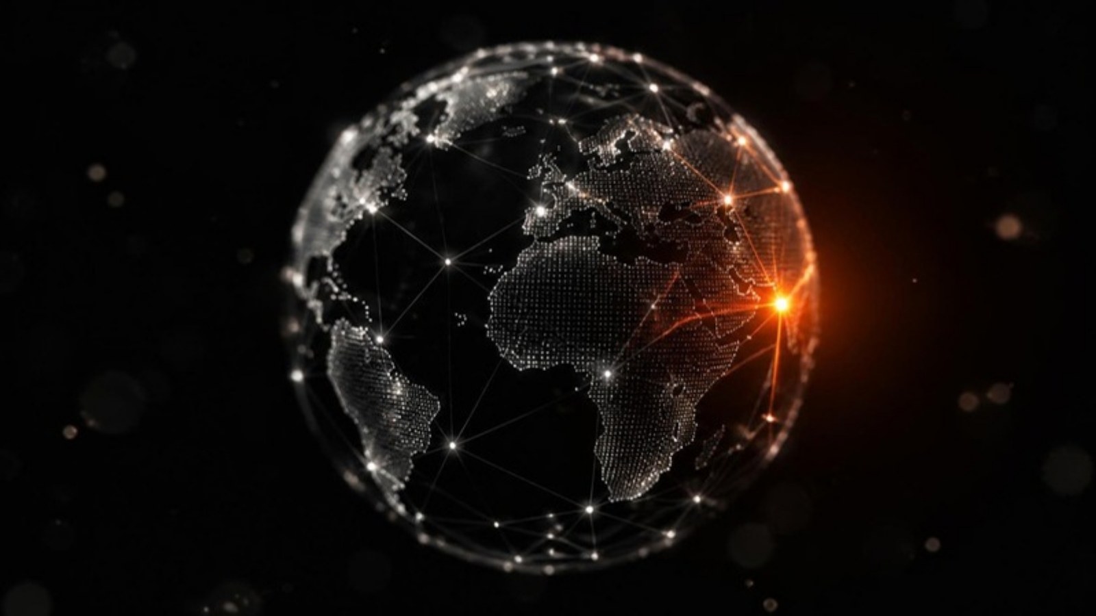 Globo de conexões digitais representando o que é GEO e os motores de resposta com IA